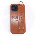 Embossing Fendi leather phone case with belt for iphone 13 pro max 12 pro max  