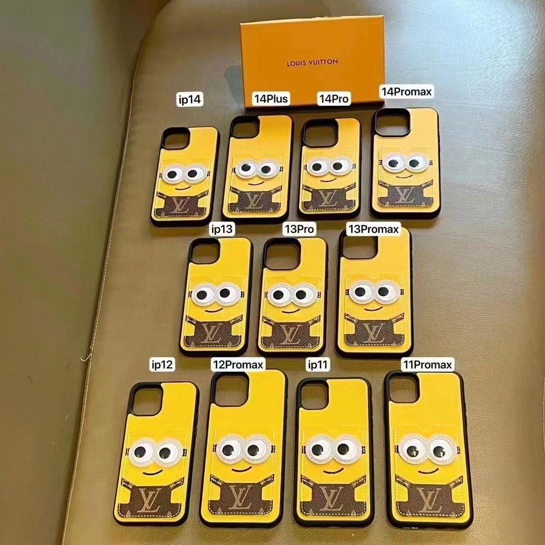 Minions phone case lv & Minions leather phone case with card package