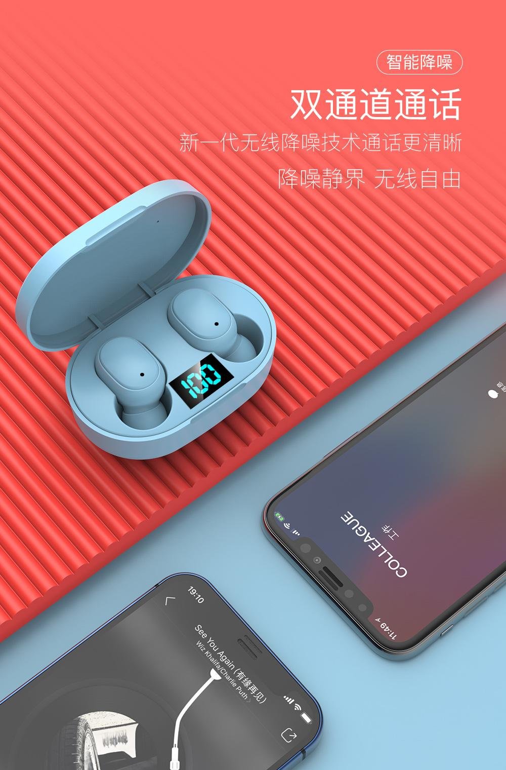 2023  Hot E6S Colorful  wireless bluetooth earphones headsets headphones 3