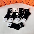 2025 fashion LV Mid-length stacked socks Stocking silk socks cotton socks LV  