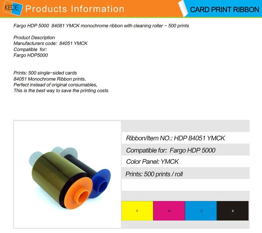 FARGO HDP5000 84051 Premium CMYK Compatible Ribbon 3