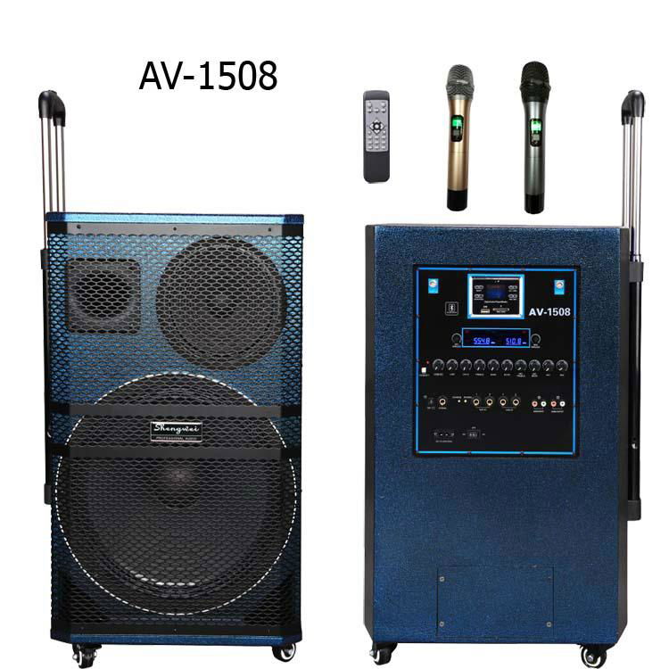 12"/15" 3 WAYS PA SPEAKER BULIT-IN BLUE TOOTH WITH 2 WIRELESS MIC 3
