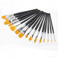 Artist Paint Brush Set of Black Wooden Handel Professional 1