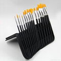 Artist Paint Brush Set of Black Wooden Handel Professional 3