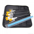 Artist Paint Brush Set of Black Wooden Handel Professional 5