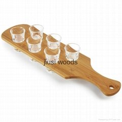 wood cup holder wooden beer wine glass tray wooden serving tray
