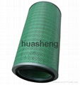 Wood pulp fiber cartridge filter