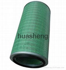 Wood pulp fiber cartridge filter 