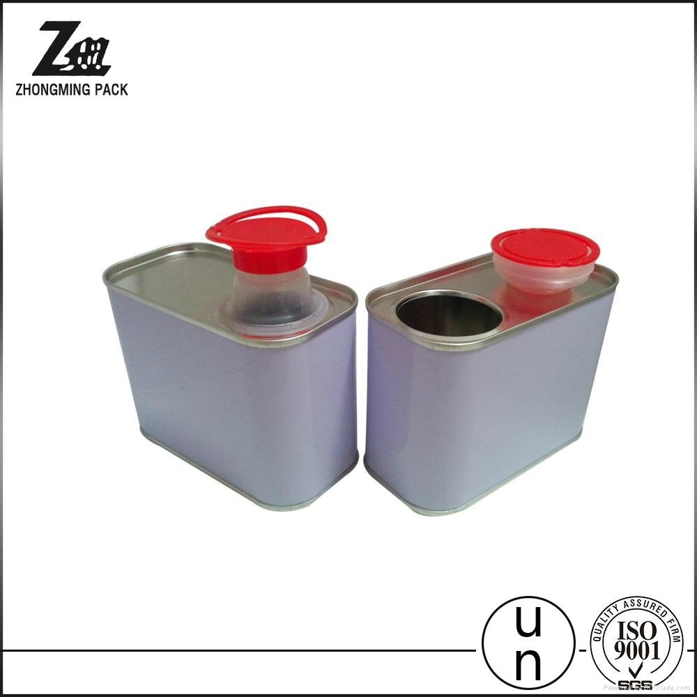 motor square tin can with metal handle