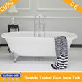 hot sale double ended cast iron bathtub