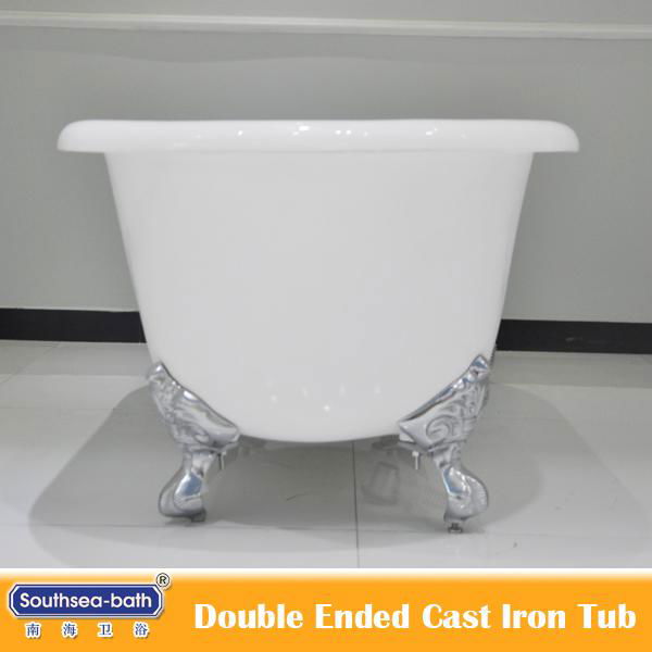 hot sale double ended cast iron bathtub 3