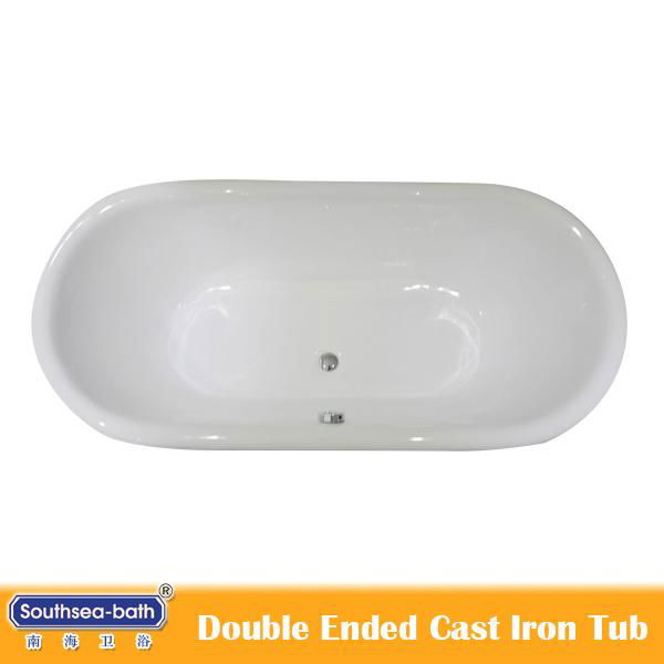 hot sale double ended cast iron bathtub 4