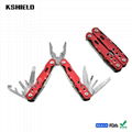 Red Aluminium Handle Stainless Steel Multi Tool Folding Pliers