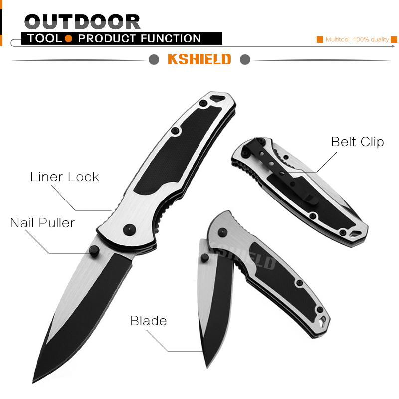 Aluminum Handle Mini Stainless Steel Tactical Foldable Folding Camping Knife for 5