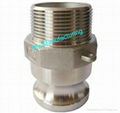 Stainless steel camlock couplings Type F Plug (Male coupler) with Male thread 1