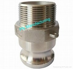 Stainless steel camlock couplings Type F Plug (Male coupler) with Male thread