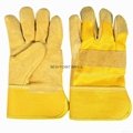 Working Gloves, Made of Split Leather, Rubber Cuff, Inside Lined