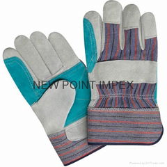 Double Plam Work Gloves Made of Split