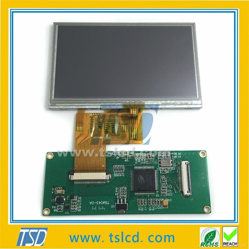 480x272 lcd module 4.3inch LCD display with Capacitor or Resistor touch panel 3