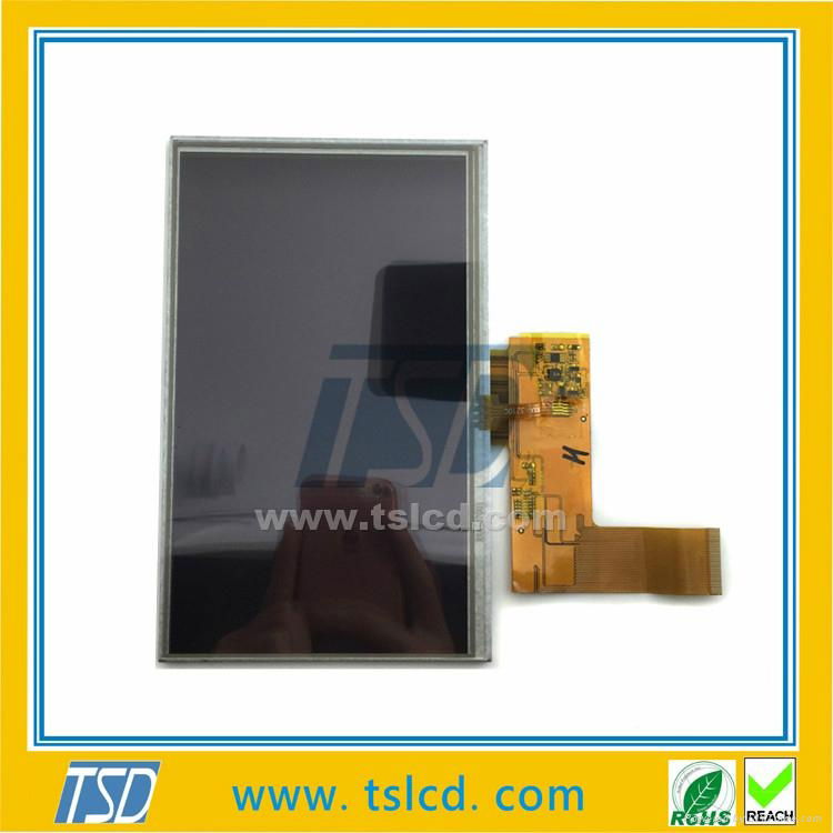 800*480 7" tft lcd display 12 O'clock lcd module with touch screen