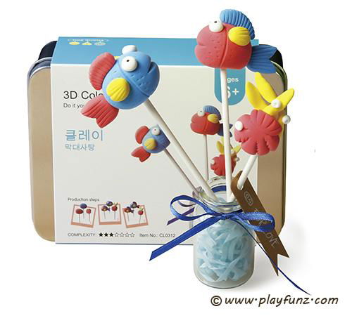 DIY Colorful Plasticine Tool Set 3D Clay-lollypop 4
