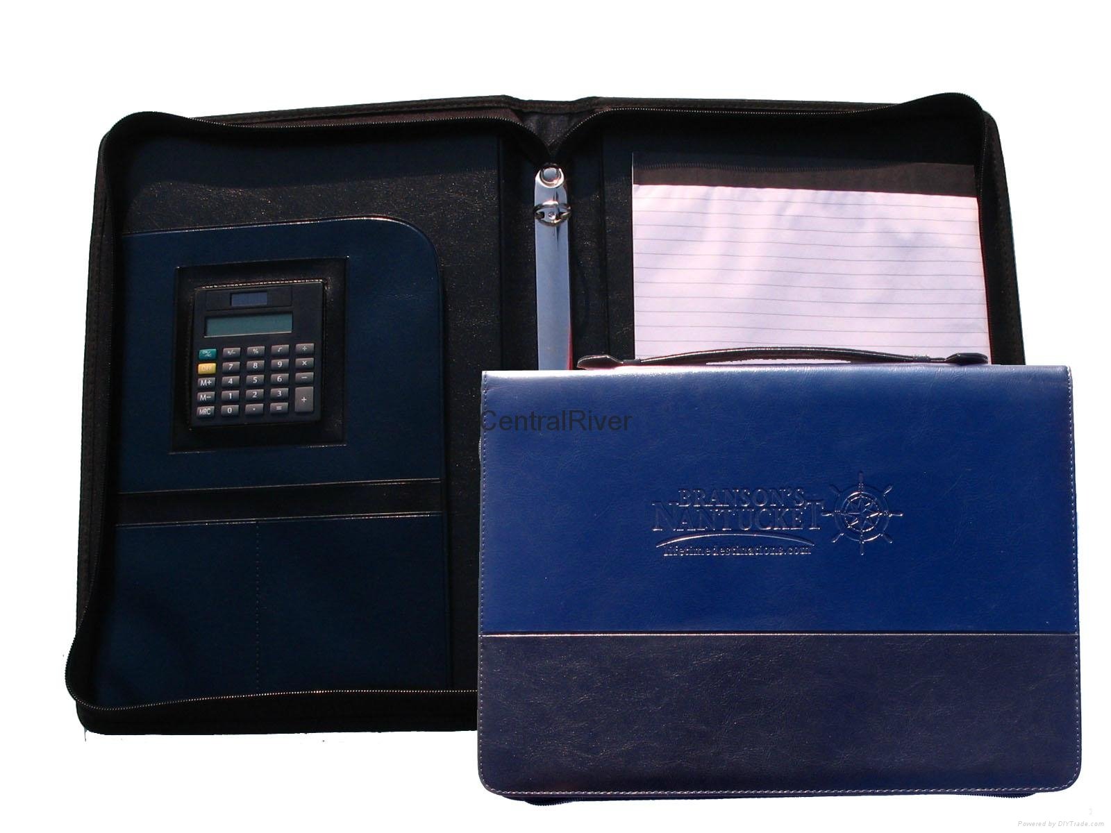 2 rings binder briefcase embossed logo with calculator Item:CR-YX12