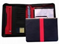 4 rings binder zip lock briefcase with