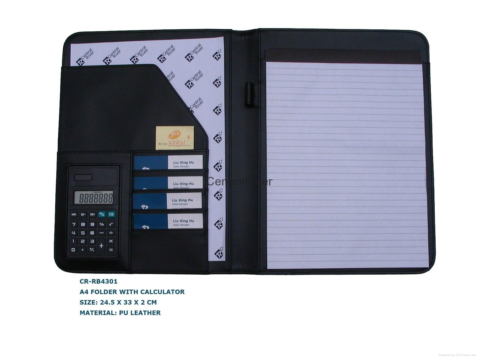 A4 folder with calculator OEM portfolio customized Logo accepted  2