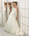 A-line Sweetheart Cathedral Train Satin Beading Wedding Dress supplier 3