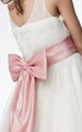 A-line Round Neck Tea-length Organza