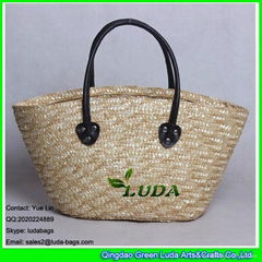 LDMC-007 natural wheat straw basket bag  2017 summer straw beach bag