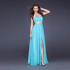 Flowing Sheath Column Sweetheart Neckline Strapless Floor-length High-