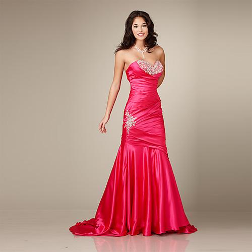 Fabulous Flattering Mermaid Sweetheart Strapless Chapel Train Satin Be 3