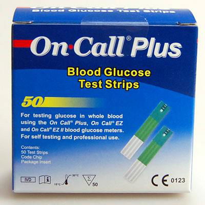 ON CALL PLUS BLOOD GLUCOSE TEST STRIPS