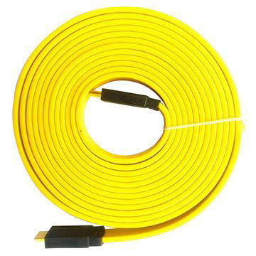 Yellow flat HDMI cable