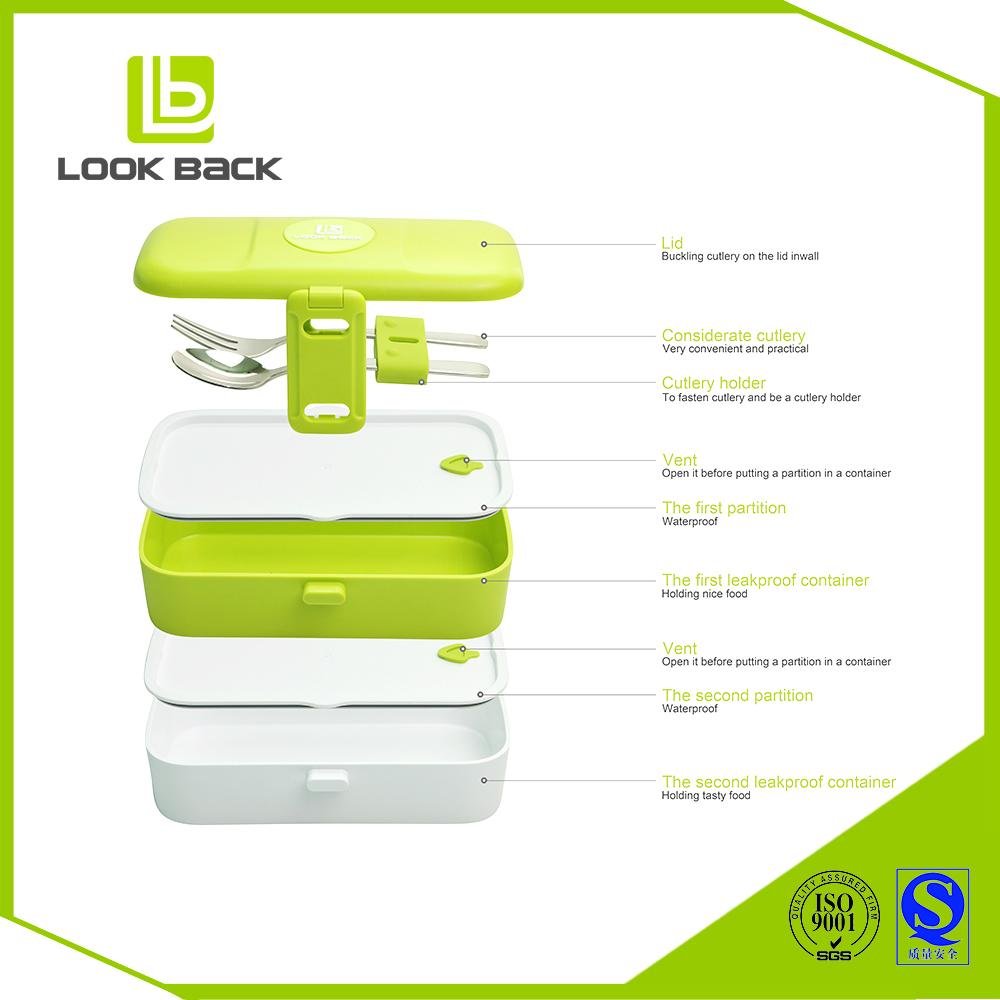 new products leakproof microwave safe lunch box with cutlery 5