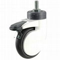 American Style Ball Bearing Aluminum Alloy TPR Medical Caster 4