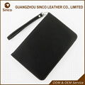 Custom logo leather flip card slot cover case with purse strap for ipad case