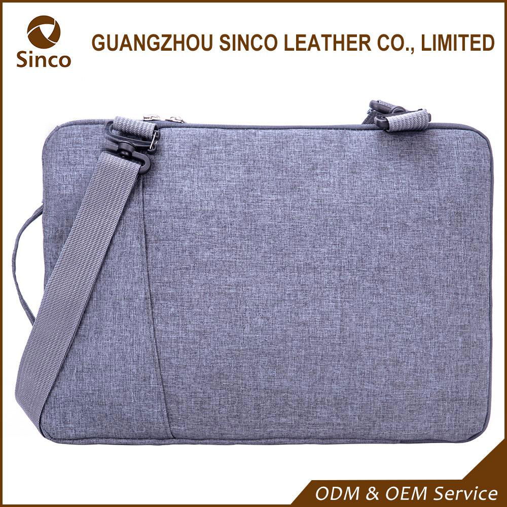 High class canvas material multifunction laptop shoulder computer bag 5