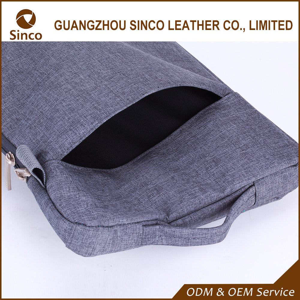 High class canvas material multifunction laptop shoulder computer bag 4