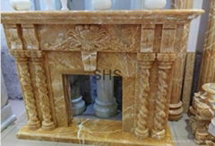 Hand carved outdoor Marble Fireplace