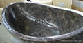 Light Emperador Marble Modern Stone Bathtub 1