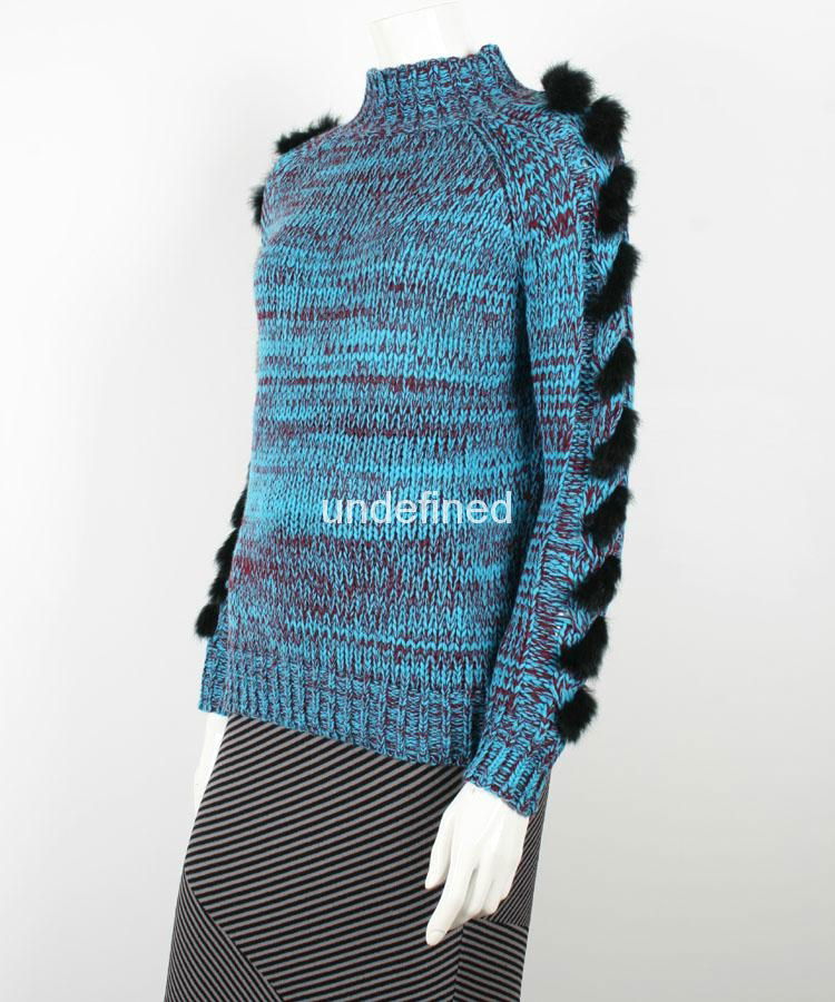 Lady's Long Sleeve Turtle Neck Sweater 2