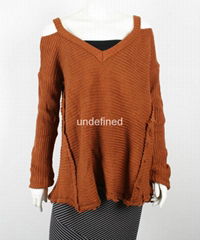 Women Oversized Chunky Knit Off Shoulder Sweater