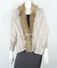 Ladies Latest Design Cable Knitted Winter Cardigan