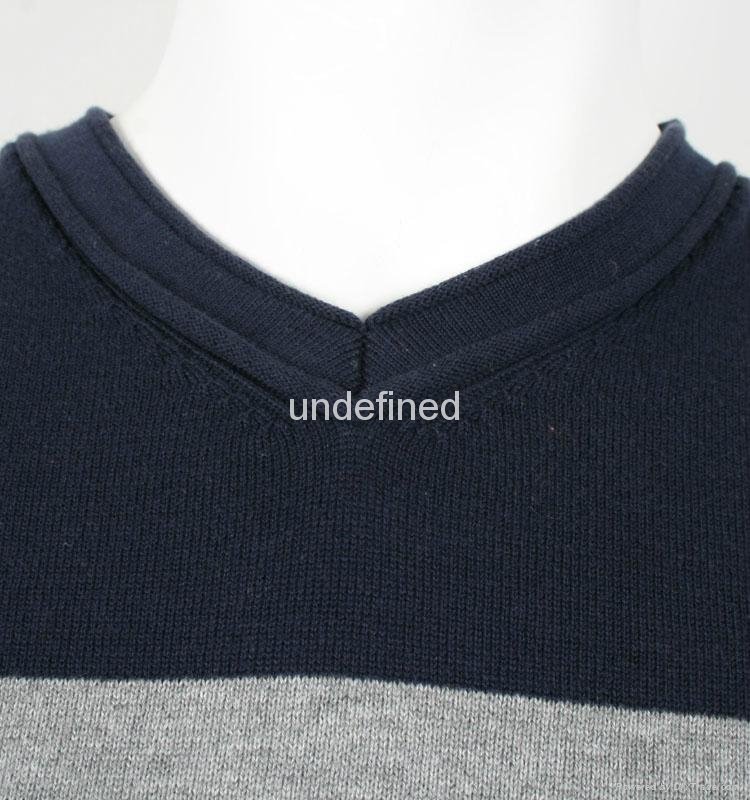 Men's V neck Striped Sweater 3