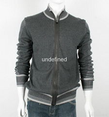 Light Weight Full Zip Grey Knit Cardigan For Men