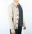 Plain Knit Big Button Cotton Cardigan 2