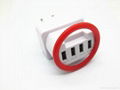 mobile phone adapter 4 USB charger with Smart IC 1