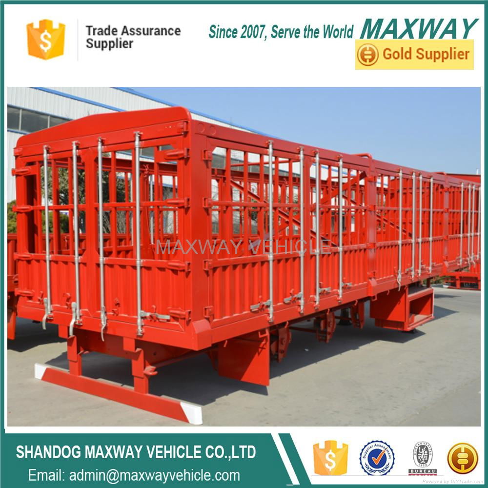 Top  quality Maxway  3 axle cargo delivery Side wall fence  semi truck  trailer 2
